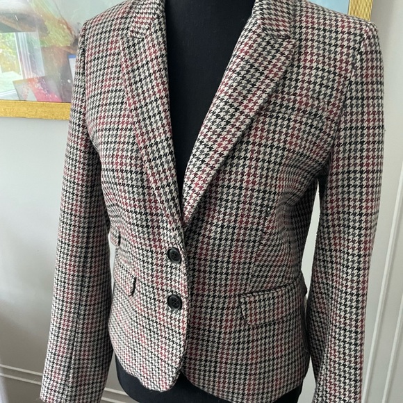 H&M/EUC Jacket Blazer Tartan Wool Blend - Picture 2 of 10